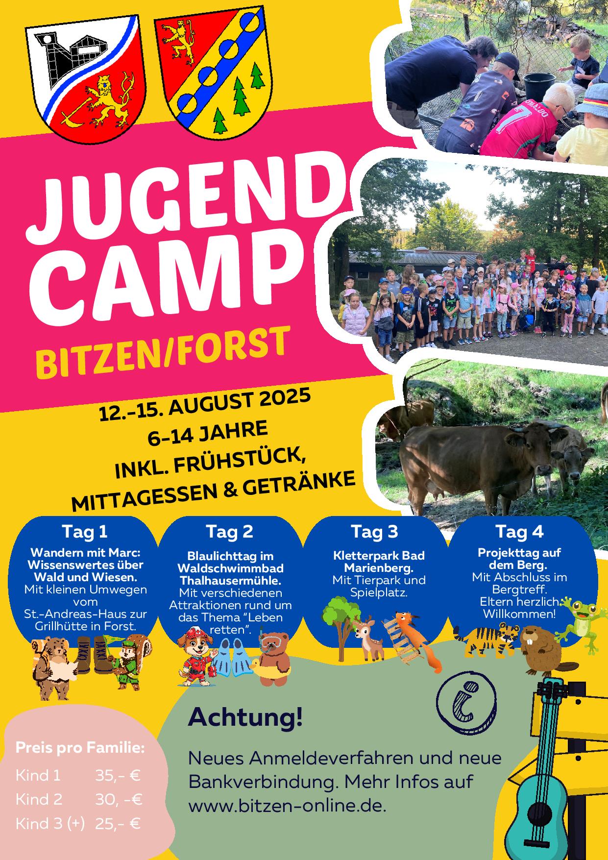 Flyer mit Ankündigung zum Jugendcamp