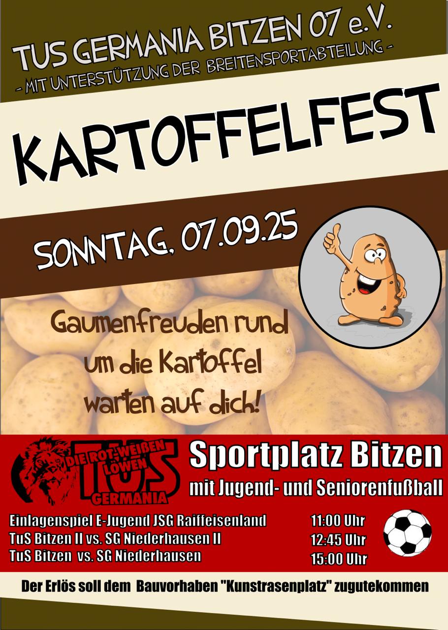 Flyer mit Einladung zum Kartoffelfest am 07.09.2025