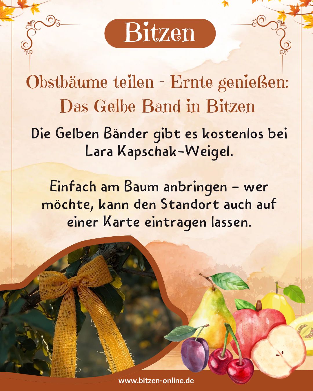 Das Gelbe Band gibt es bei Lara Kapschak