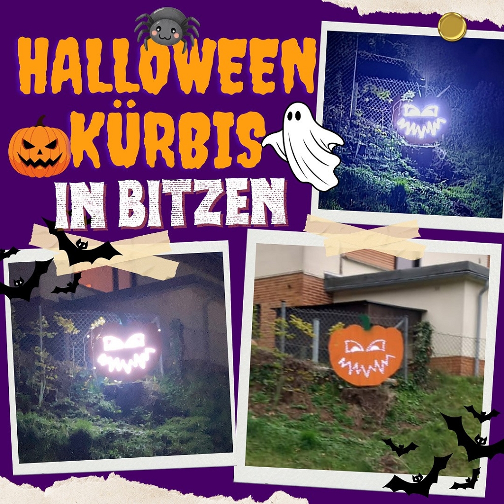 Bild mit beleuchtetem Halloween Kürbis