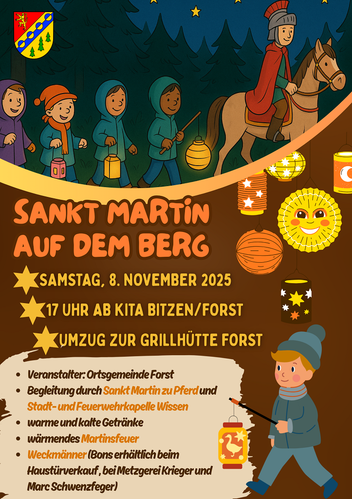 Flyer mit Einladung zum Martinsumzug am 8. November