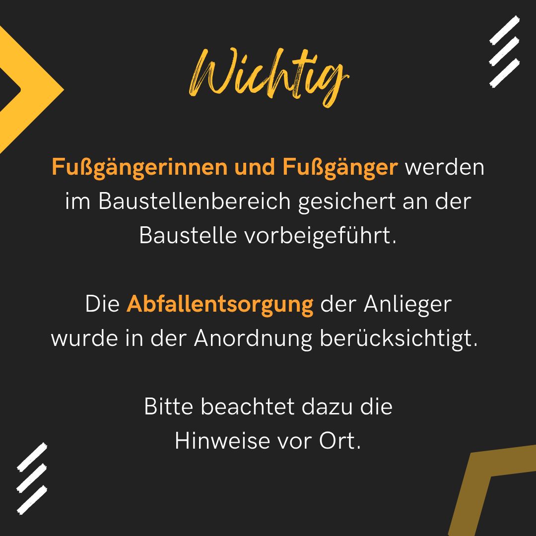 5. Hinweis auf Baustelle