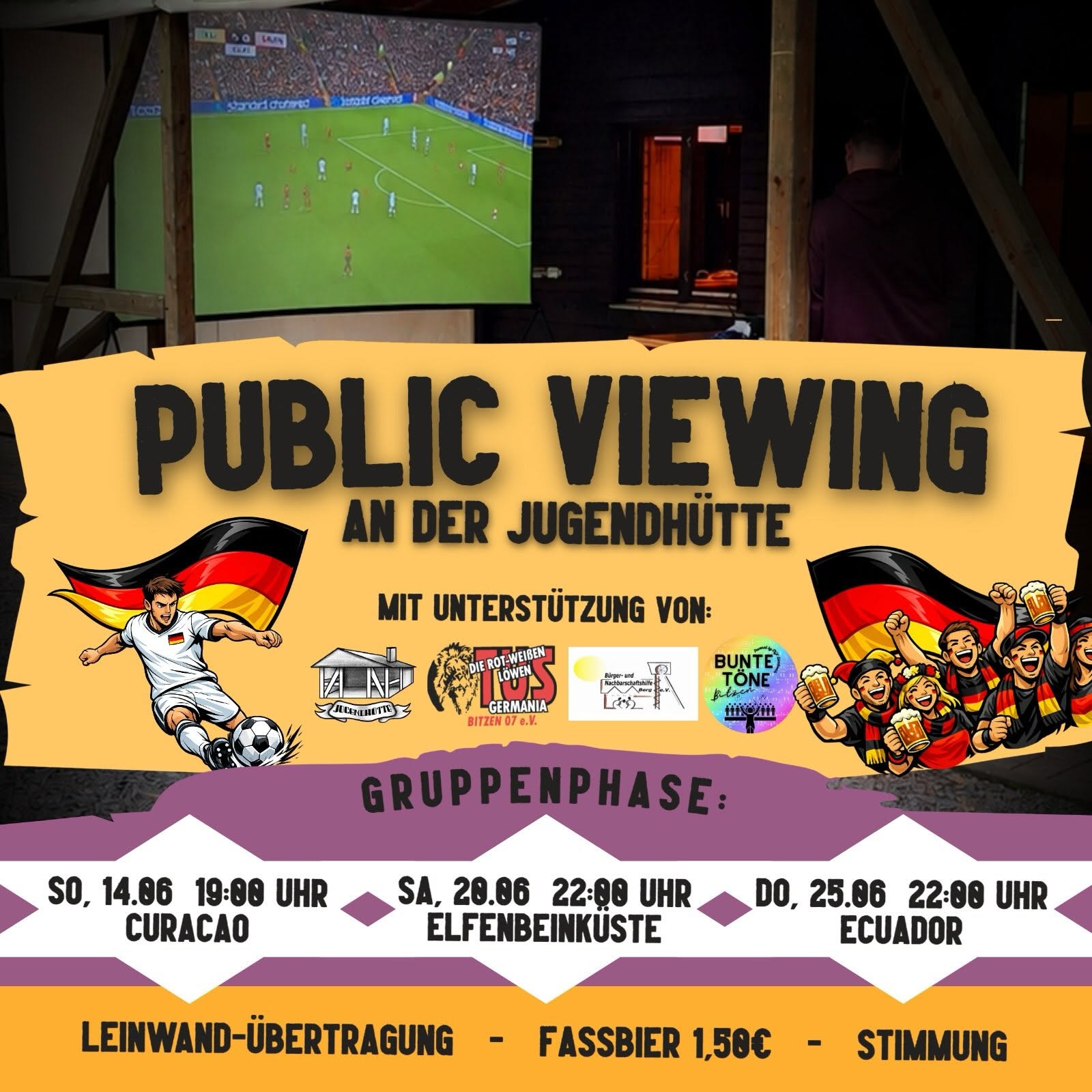 Flyer mit Einladung zum Public Viewing