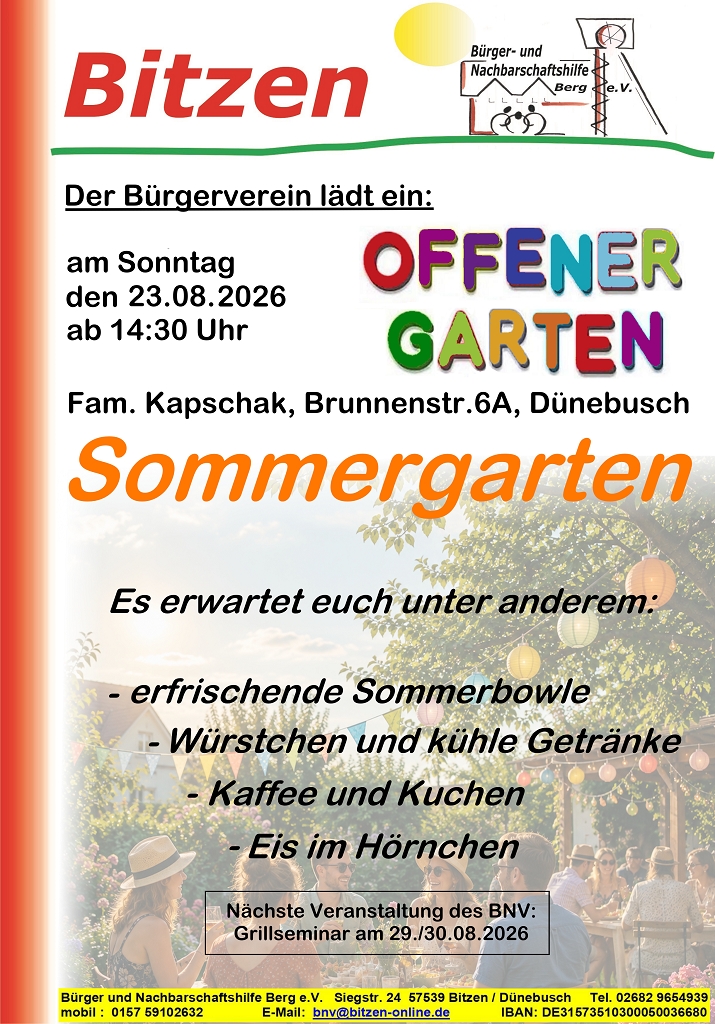 Flyer mit Einladung zum Offenen Garten