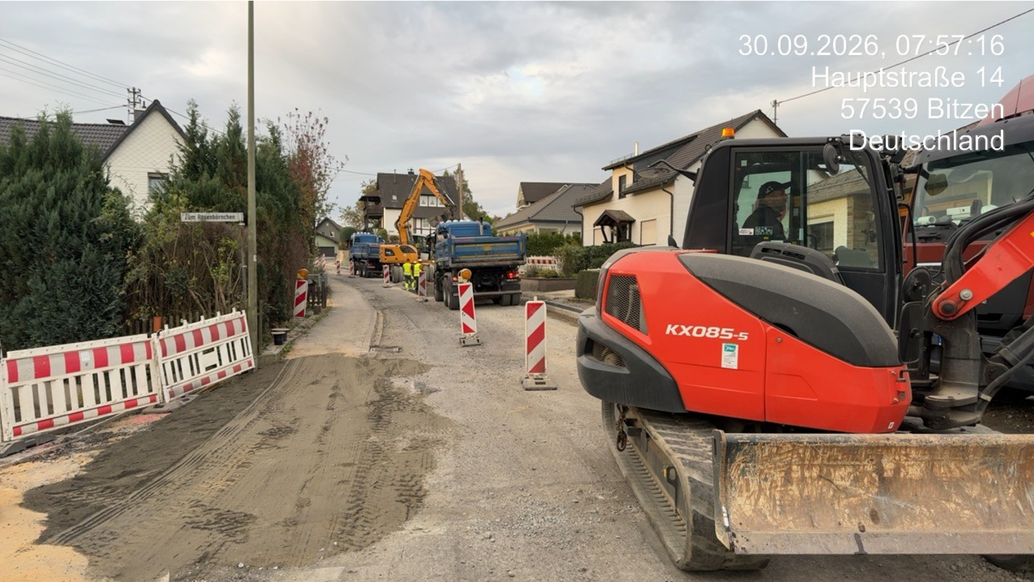 Straßenbauarbeiten in der Hauptstraße